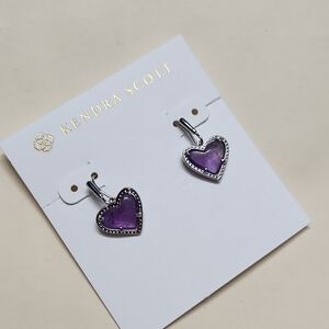 Kendra Scott  Ari Heqrt Purple Heart Earrings